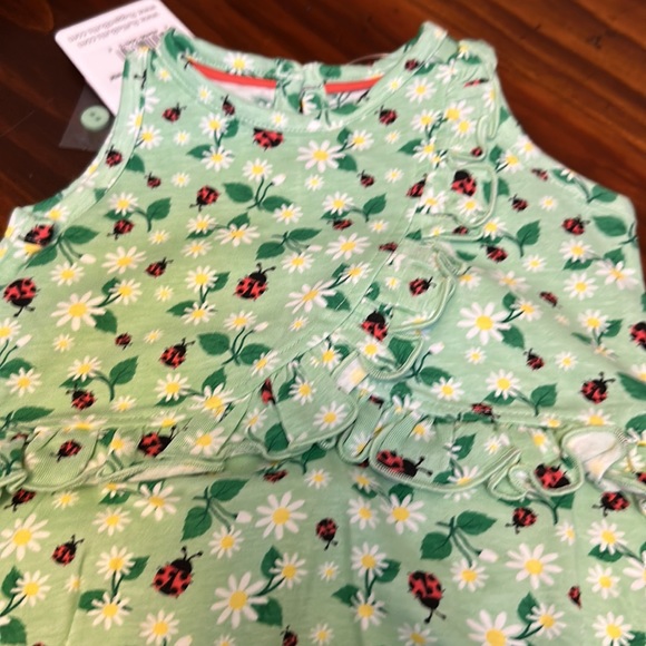 RUFFLE BUTTS Infant Girl Rufflebutts Daisies & Ladybugs Ruffle Detail Romper - Picture 15 of 15